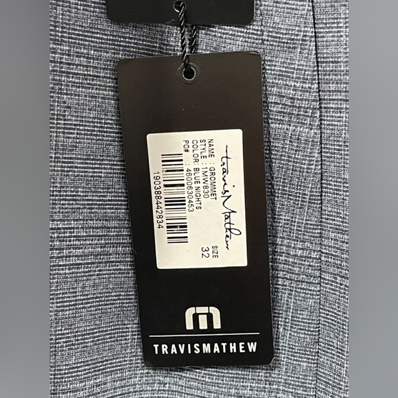 Travis Mathew Grommet Textured Golf Shorts Blue Nights Men's Size 32 NWT - Picture 6 of 10